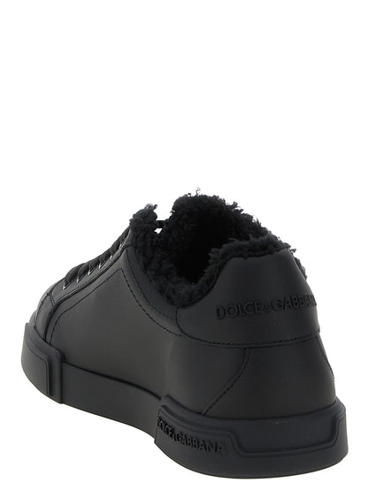 Black Calfskin Low Top Sneakers