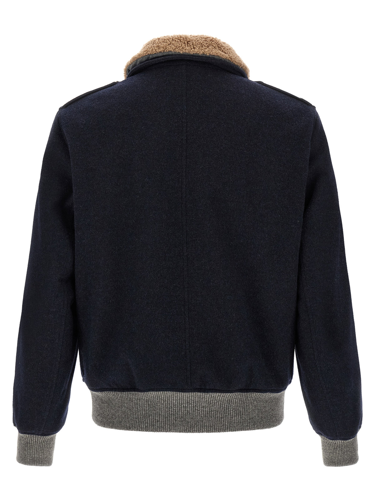 Blue Cashmere Bomber