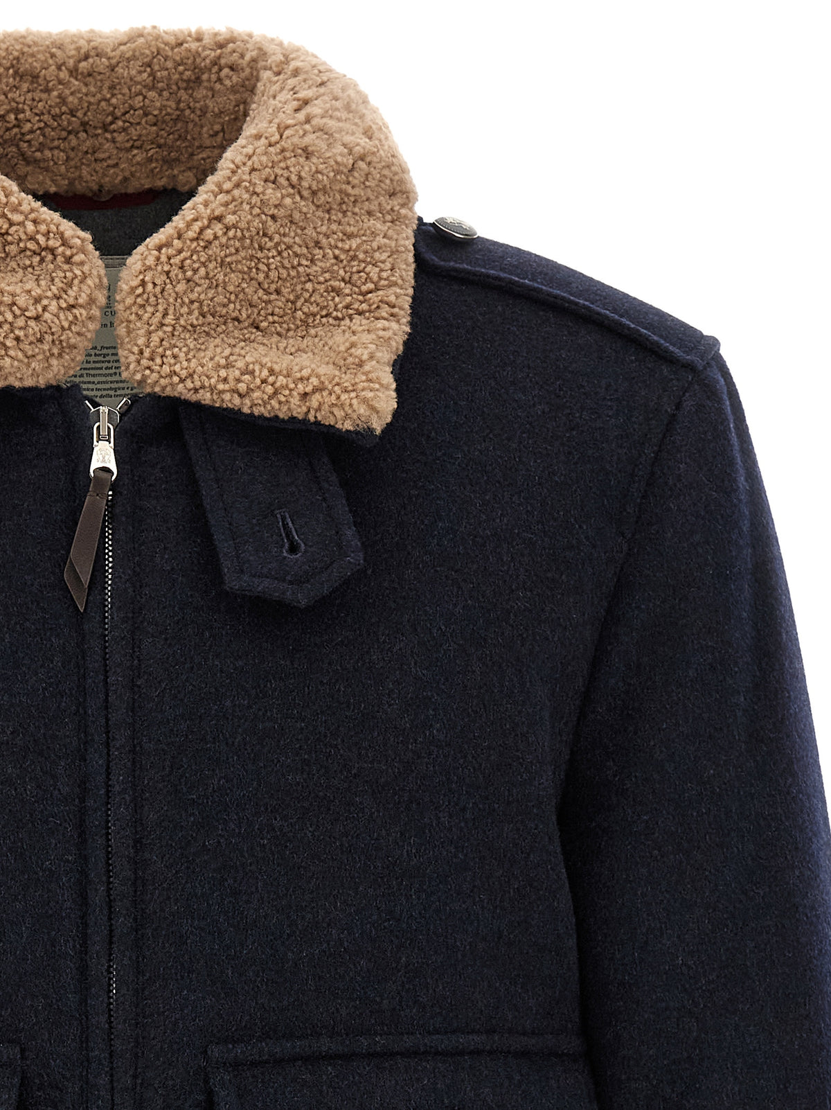 Blue Cashmere Bomber