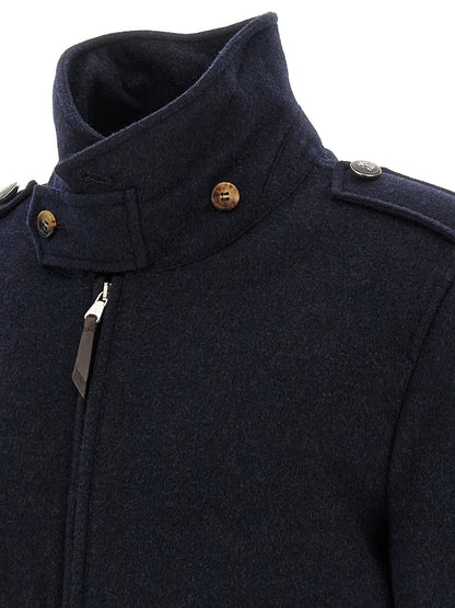 Blue Cashmere Bomber