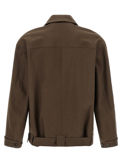 Brown Cotton Full-Length Jacket