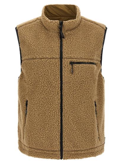 Beige Polyester Sleeveless Jacket