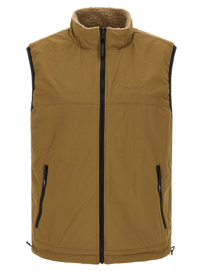 Beige Polyester Sleeveless Jacket