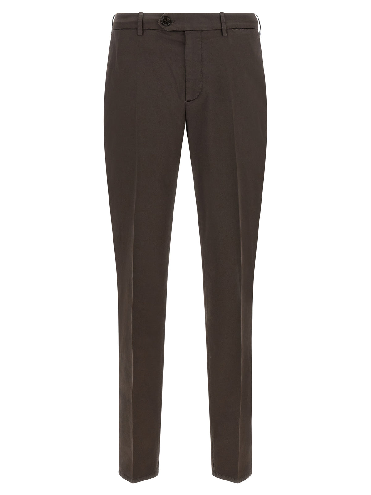 Brown Cotton Casual Pants