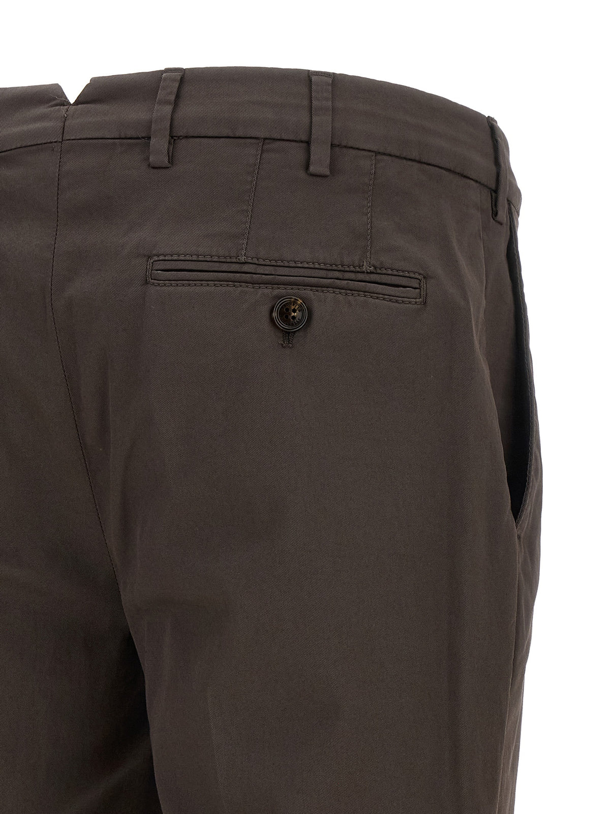 Brown Cotton Casual Pants
