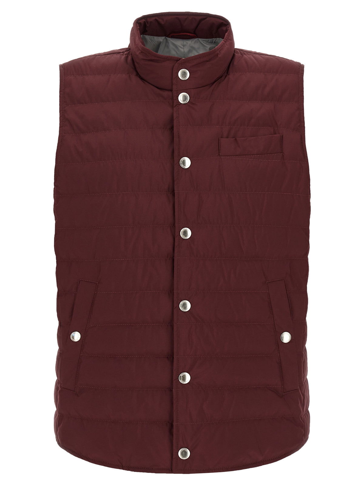 Bordeaux Polyester Sleeveless Jacket