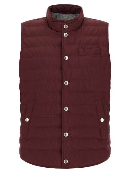Bordeaux Polyester Sleeveless Jacket