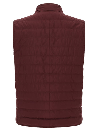 Bordeaux Polyester Sleeveless Jacket