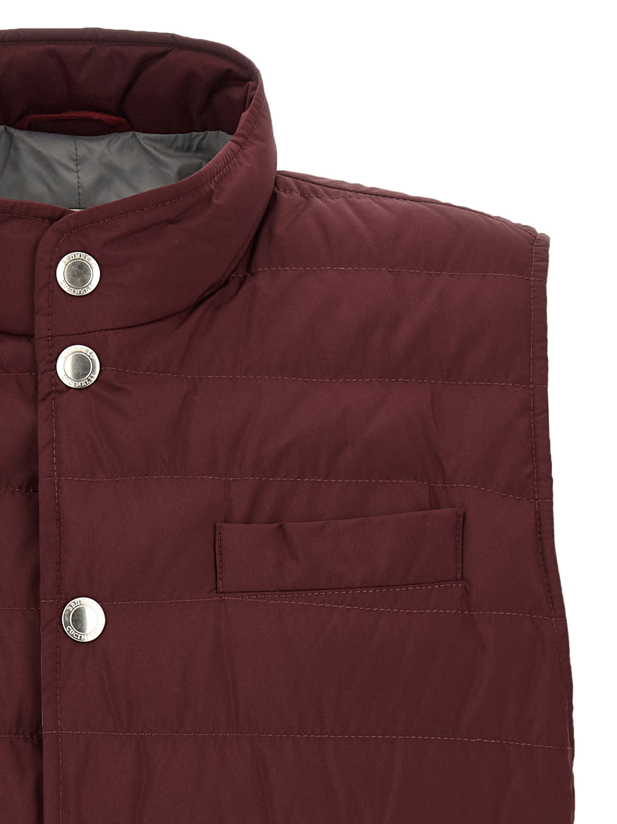 Bordeaux Polyester Sleeveless Jacket