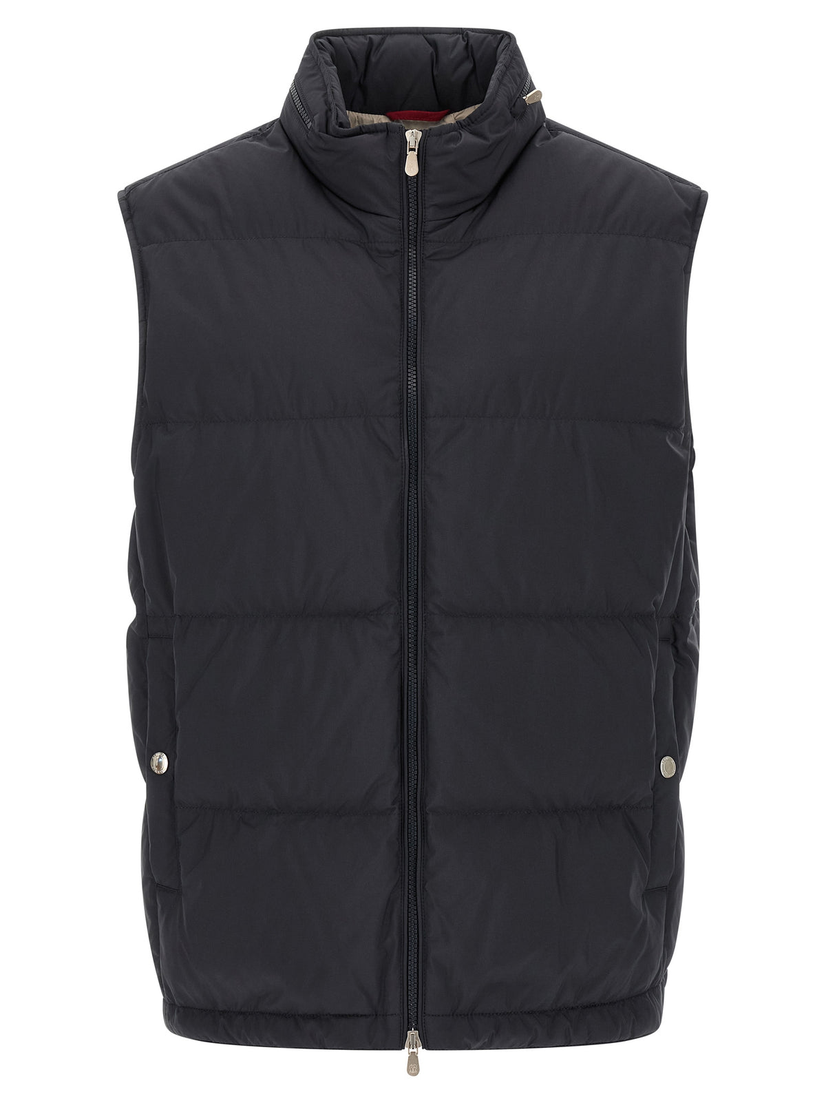 Blue Polyester Sleeveless Jacket