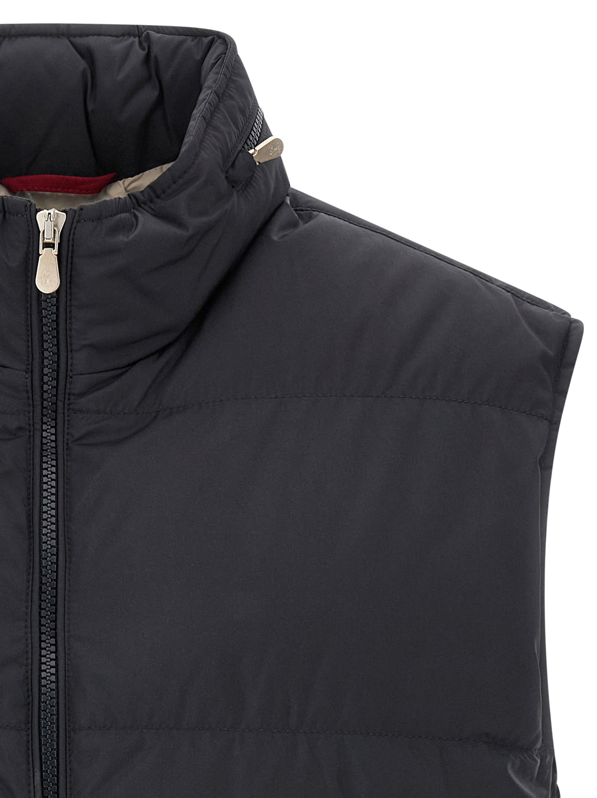 Blue Polyester Sleeveless Jacket