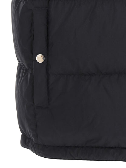 Blue Polyester Sleeveless Jacket