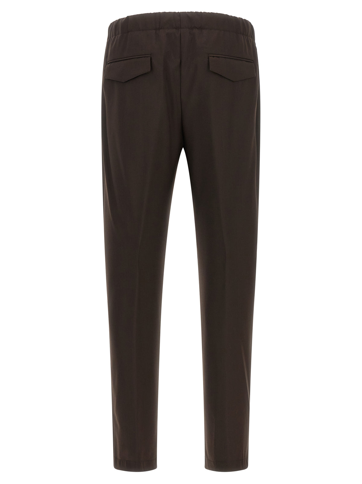 Brown Virgin Wool Casual Pants