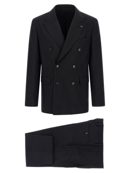 Blue Virgin Wool Two-Piece Suit