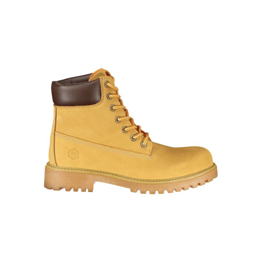 Yellow Polyester Ankle Boots