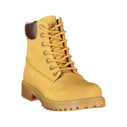 Yellow Polyester Ankle Boots