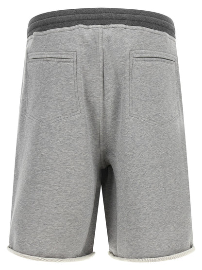 Gray Cotton Bermuda Shorts