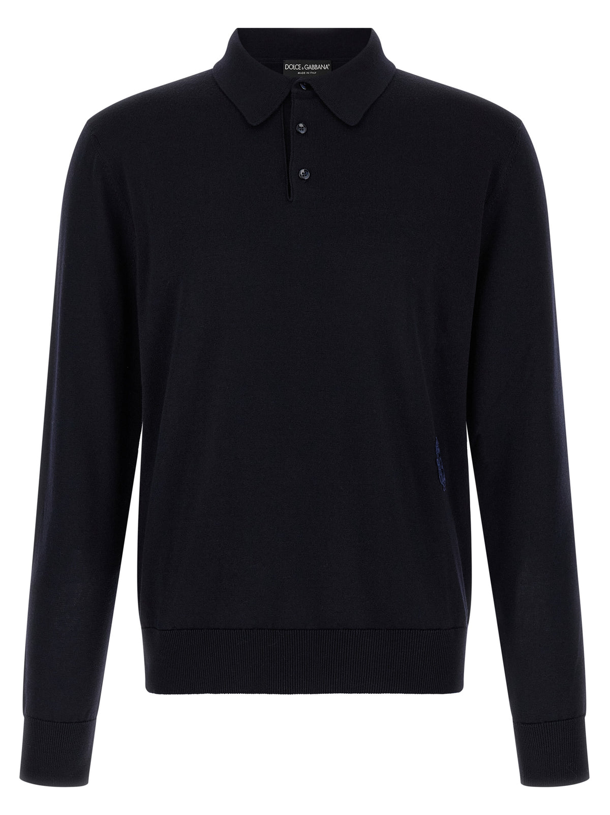 Blue Virgin Wool Polo Shirt