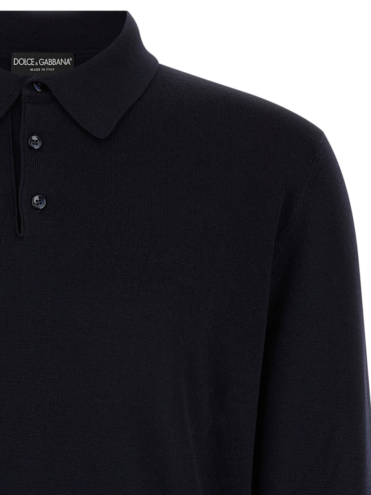 Blue Virgin Wool Polo Shirt