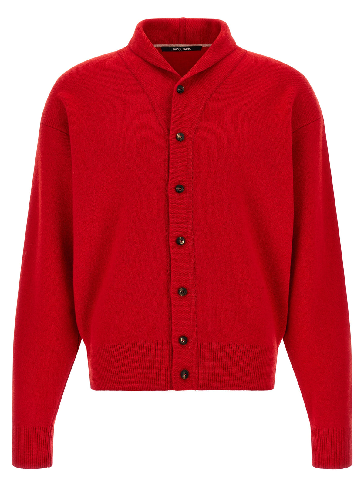 Red Merino Wool Cardigan