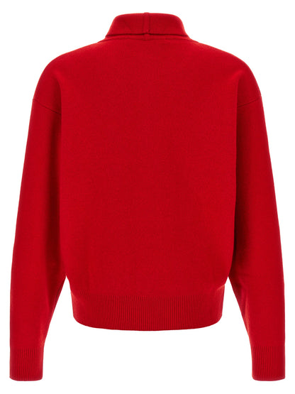 Red Merino Wool Cardigan