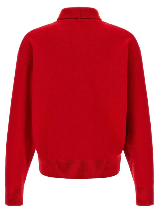 Red Merino Wool Cardigan