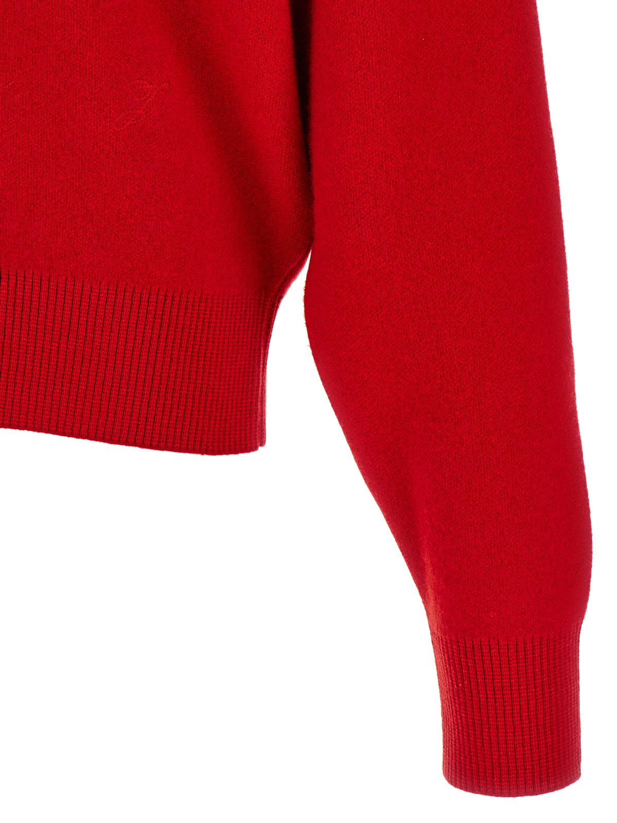 Red Merino Wool Cardigan