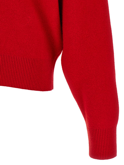 Red Merino Wool Cardigan