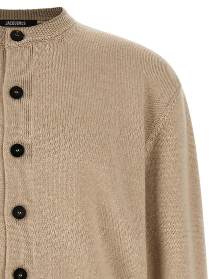 Beige Merino Wool Cardigan