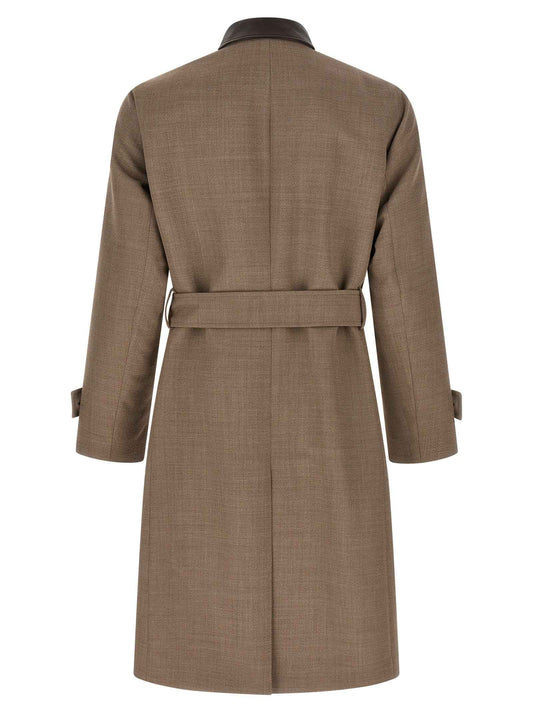 Beige Virgin Wool Coat