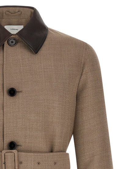 Beige Virgin Wool Coat