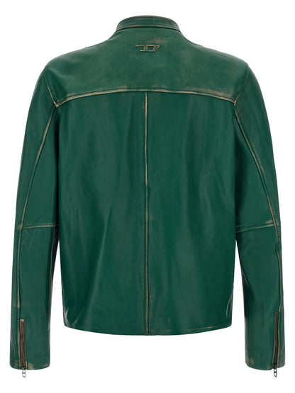 Bicolor Lamb Leather Leather Jacket