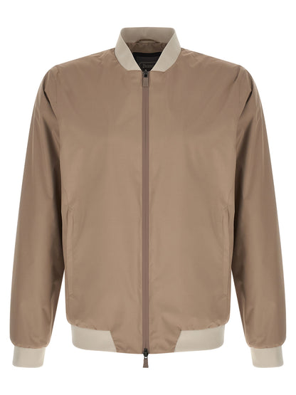 Beige Polyester Bomber
