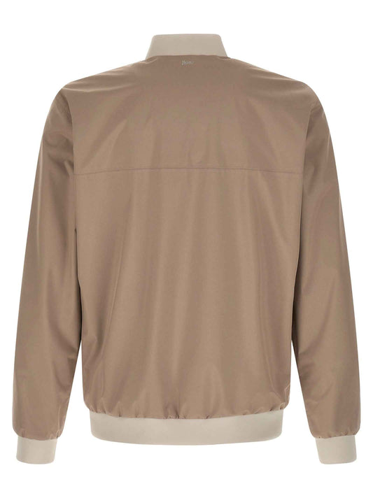 Beige Polyester Bomber
