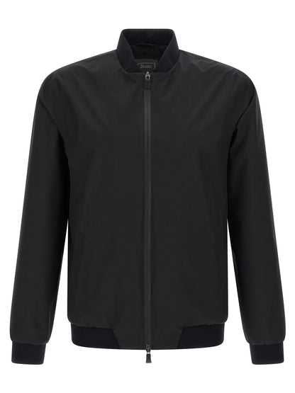 Black Polyester Bomber