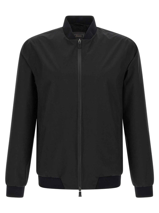 Black Polyester Bomber