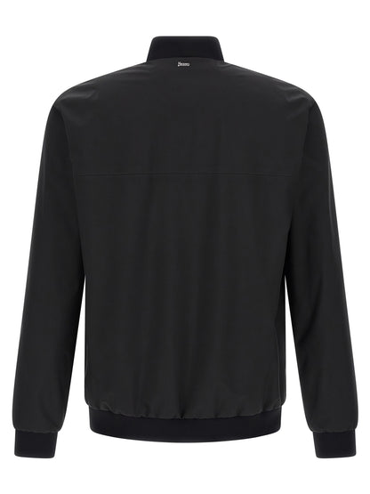 Black Polyester Bomber