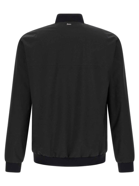 Black Polyester Bomber