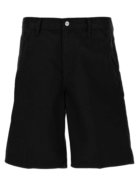 Black Polyester Bermuda Shorts