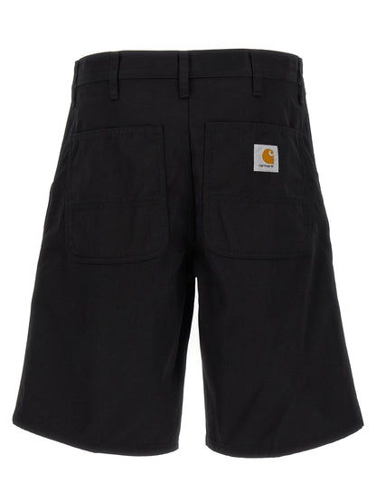 Black Polyester Bermuda Shorts