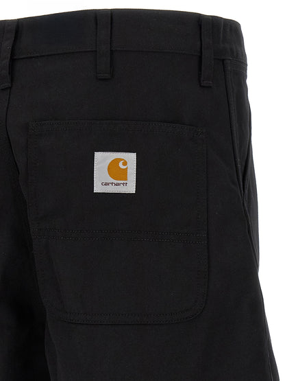 Black Polyester Bermuda Shorts