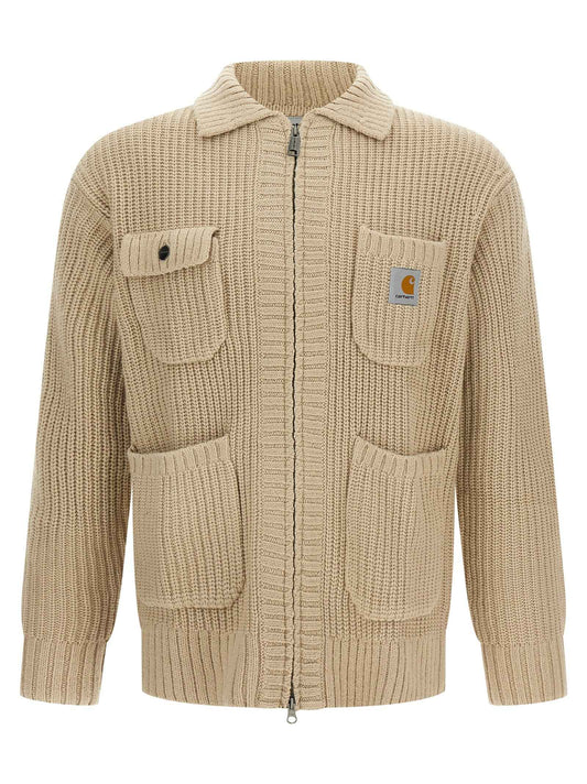 Beige Acetate Cardigan
