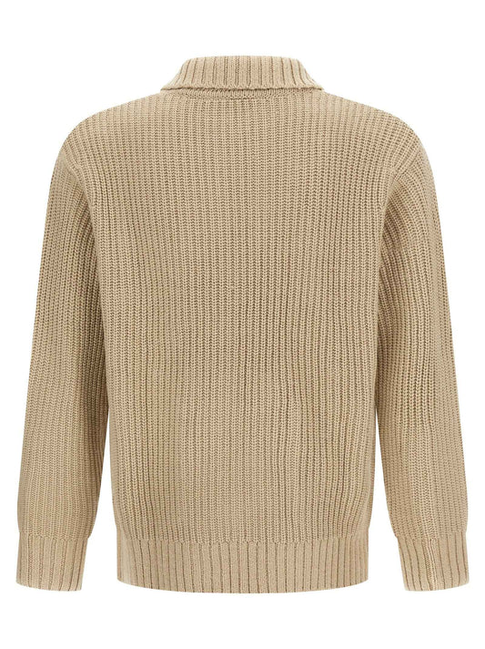 Beige Acetate Cardigan