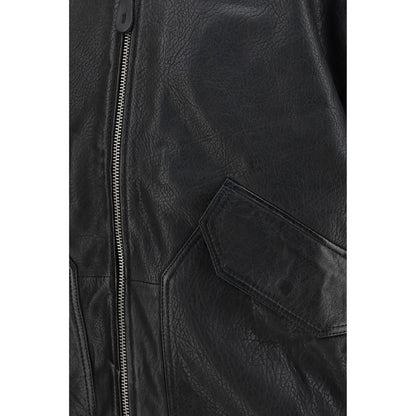 Black Lambskin Bomber