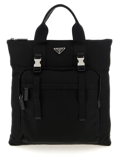 Black Recycled Polyamide Tote Bag