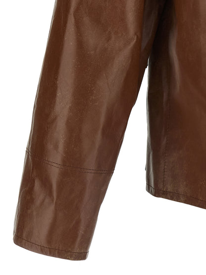Brown Calfskin Leather Jacket