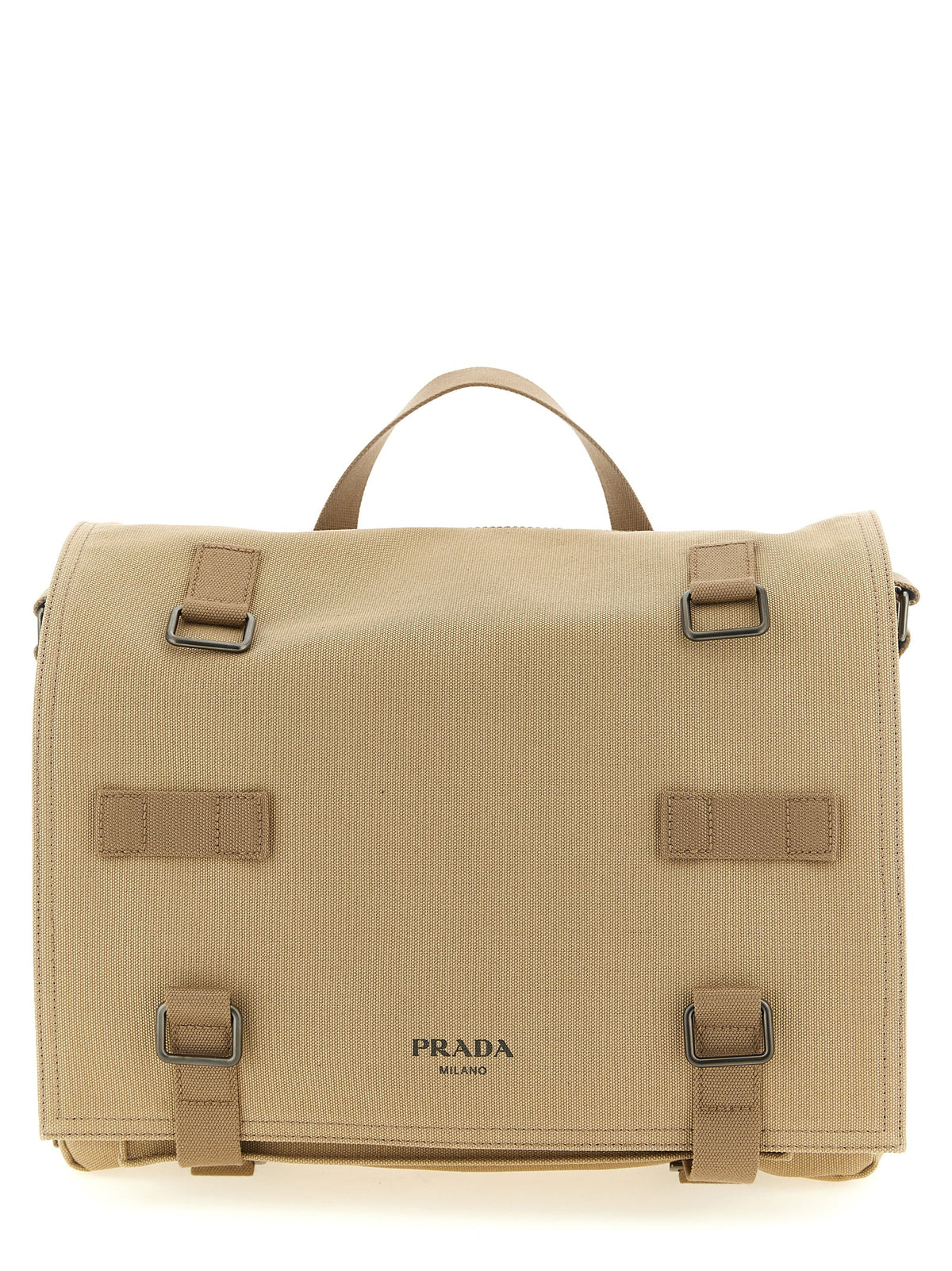 Beige Cotton Crossbody Bag
