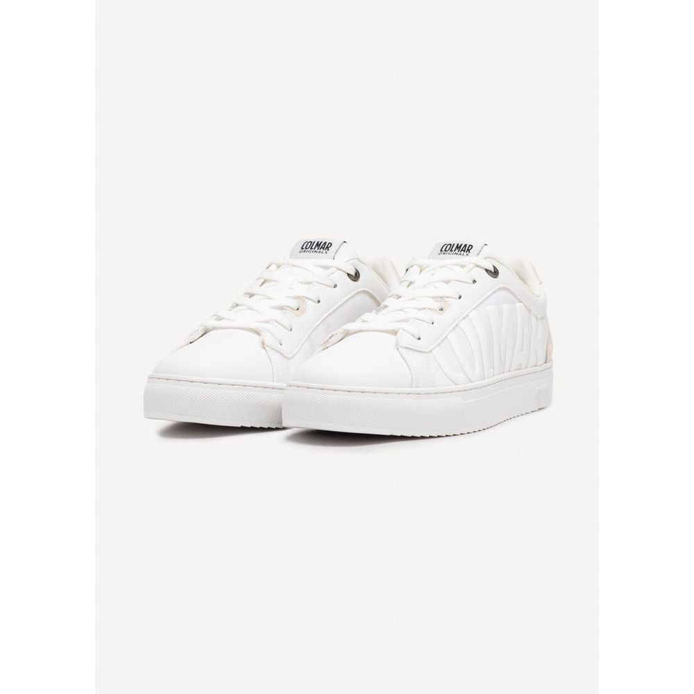 White Nylon Low Top Sneakers