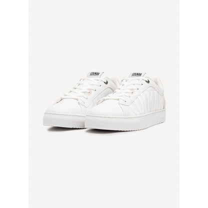 White Nylon Low Top Sneakers