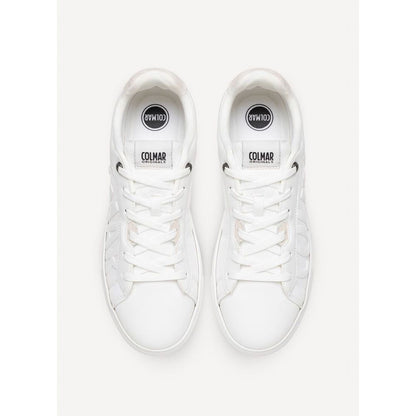 White Nylon Low Top Sneakers